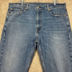 Levi Strauss 505 Mens 40x32 Straight Leg Blue Jeans‎ Waterless Cotton Blend